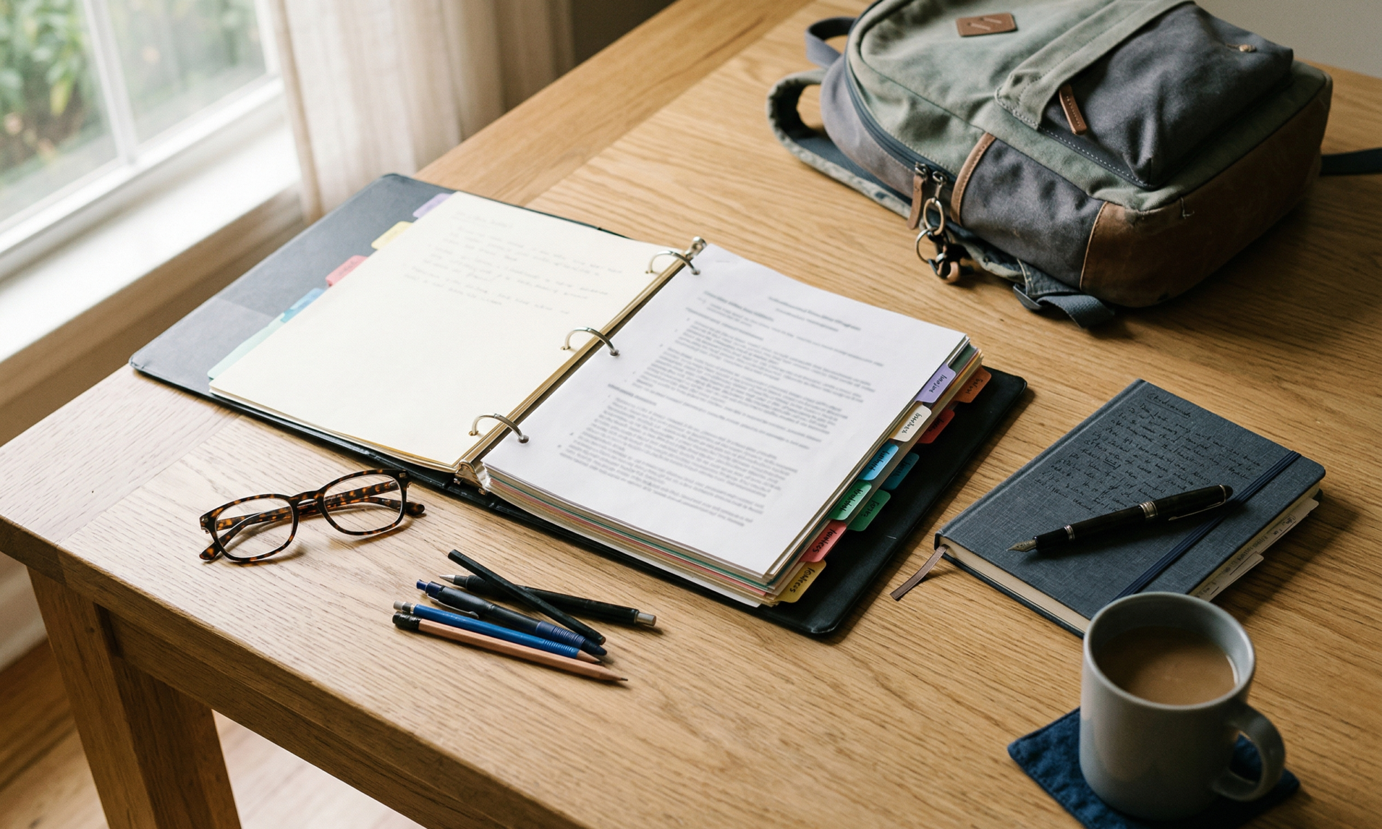 IEP meeting prep materials laid out on a dining table before a school meeting